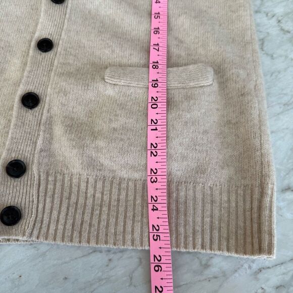 Spao beige wool v-neck button down cardigan size L - Picture 7 of 7